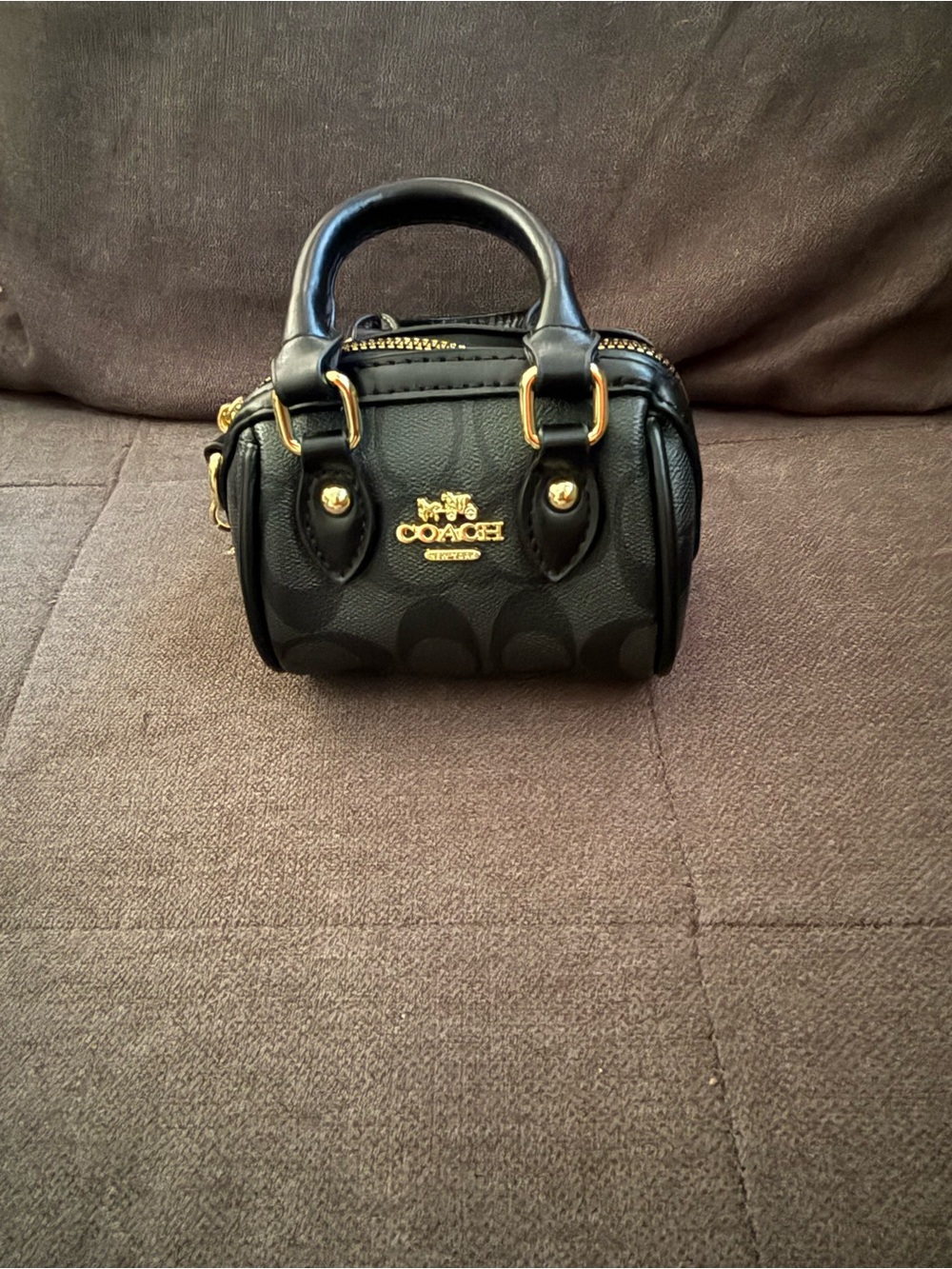 Black Mini Satchel with Gold Hardware